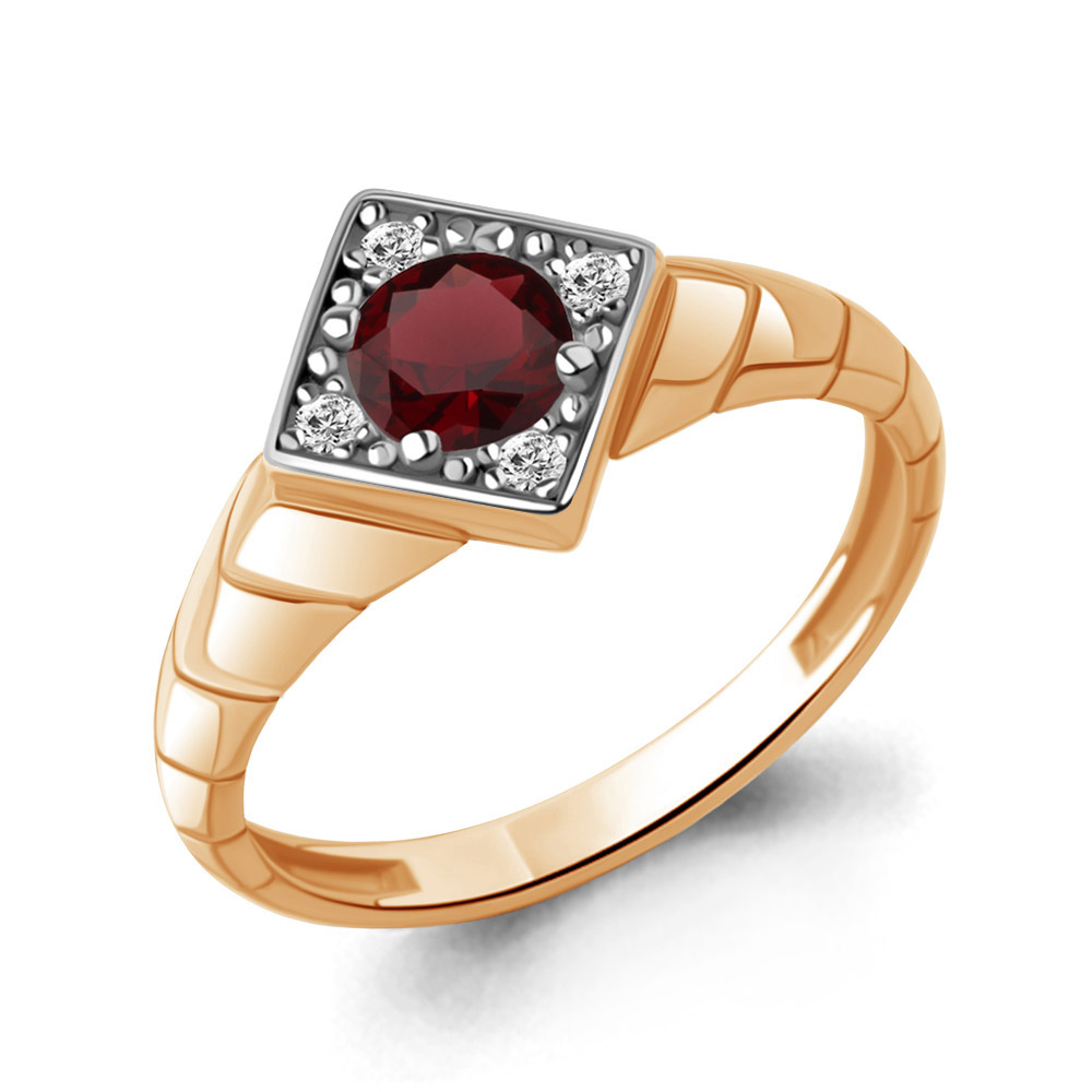 Кольцо, серебро, гранат, 60045003А.6